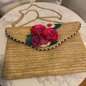 Betsey Johnson Straw Shoulder Bag/Clutch